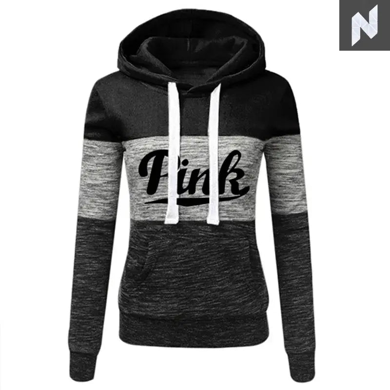 2025 Hot Sales Womens Tracksuit Print ColorBlock Hooded Sweatshirts Fashion Trend Versatile Pullover Street Warm Casual Clothing - Novo Style