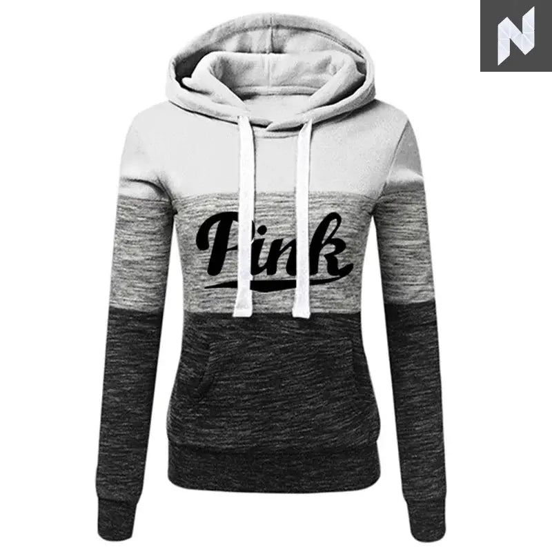 2025 Hot Sales Womens Tracksuit Print ColorBlock Hooded Sweatshirts Fashion Trend Versatile Pullover Street Warm Casual Clothing - Novo Style