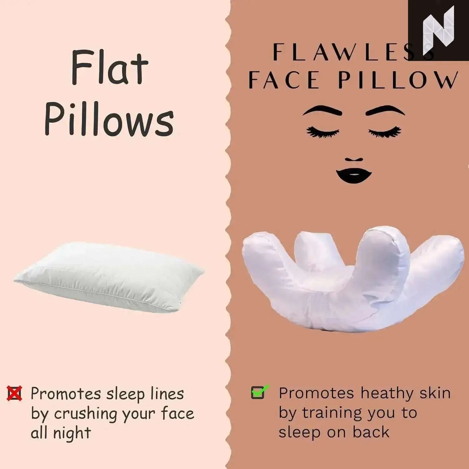 BeautyRest™ Pillow: Wake Up Younger, Sleep Wrinkle-Free! Novo Style Pillow