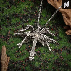 Guardian Angel Wings Cross Pendant Necklace Novo Style Necklace & Pendant