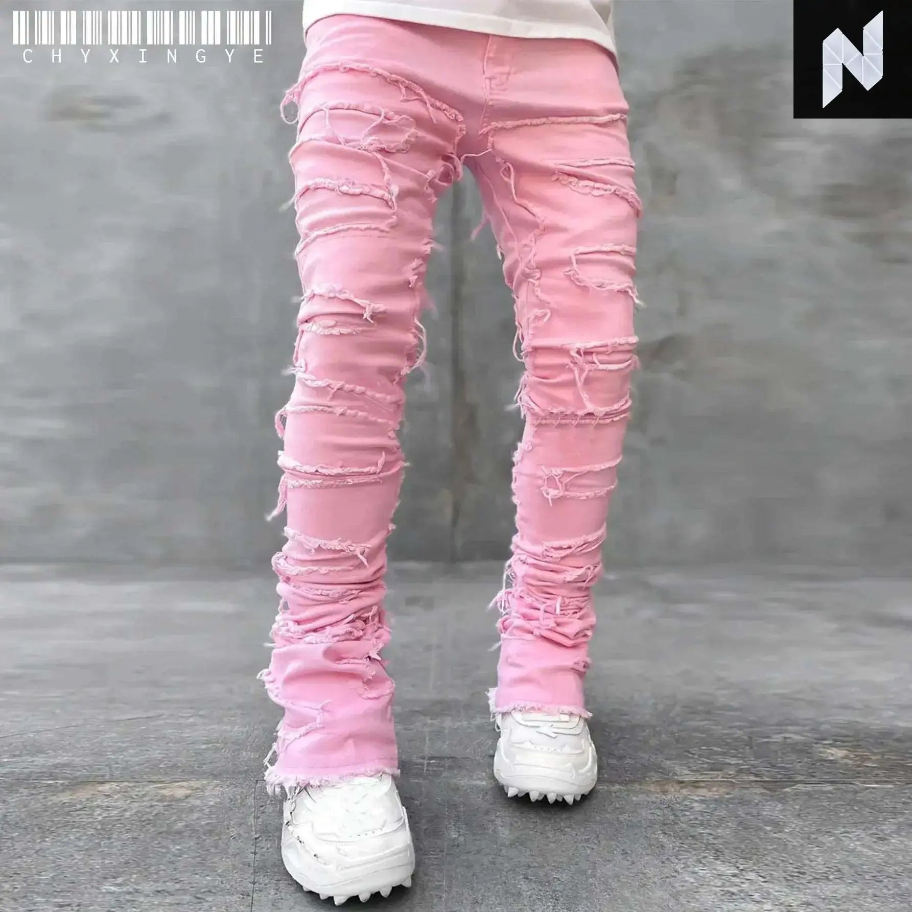 Men's Ripped Distressed Slim Jeans - Novo Style