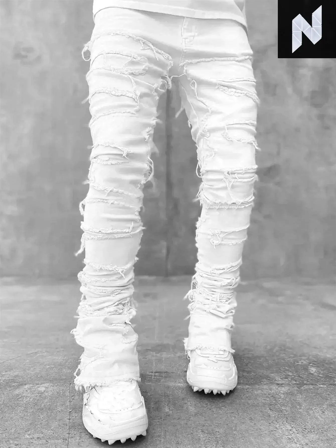 Men's Ripped Distressed Slim Jeans - Novo Style