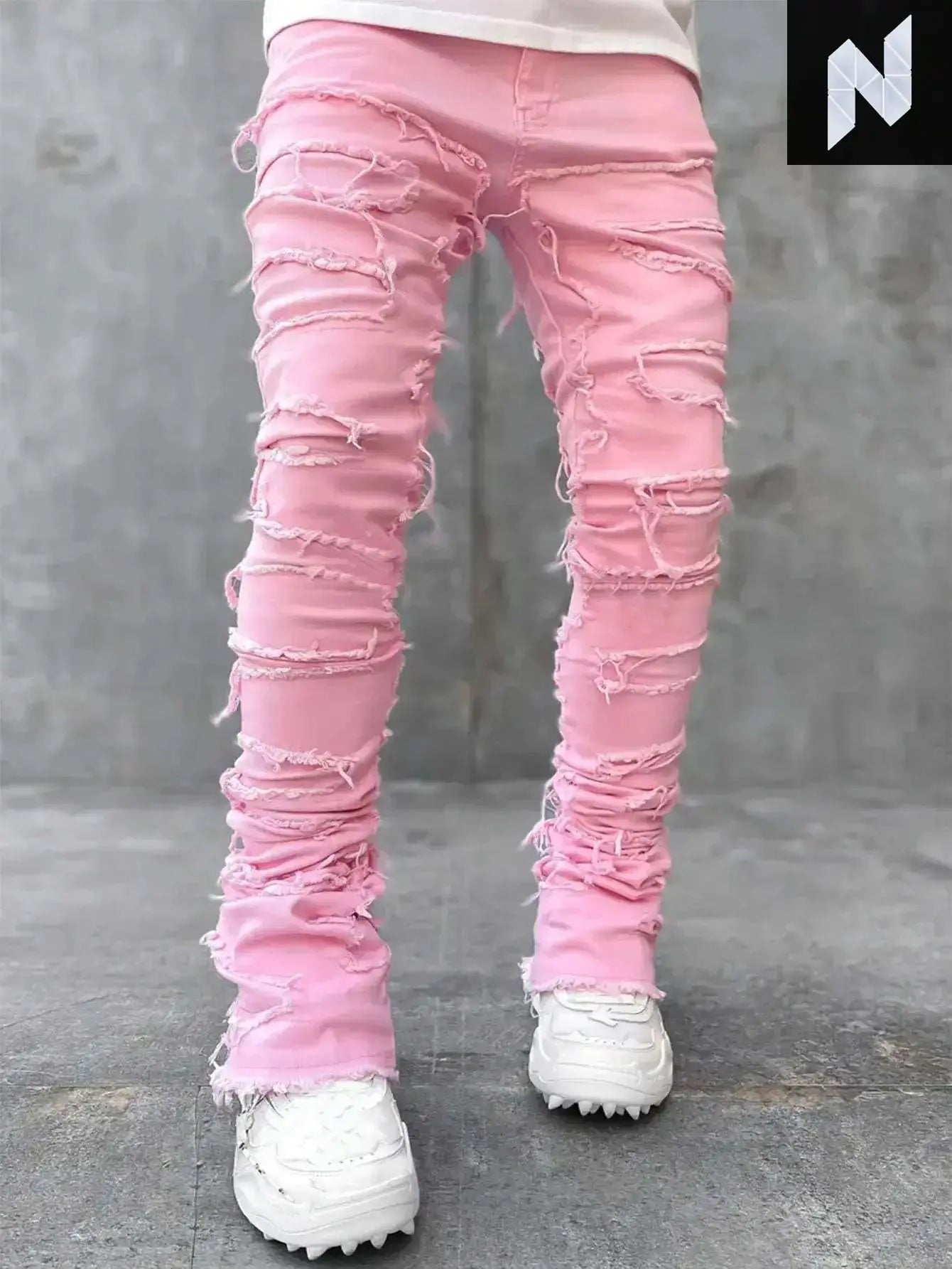 Men's Ripped Distressed Slim Jeans - Novo Style