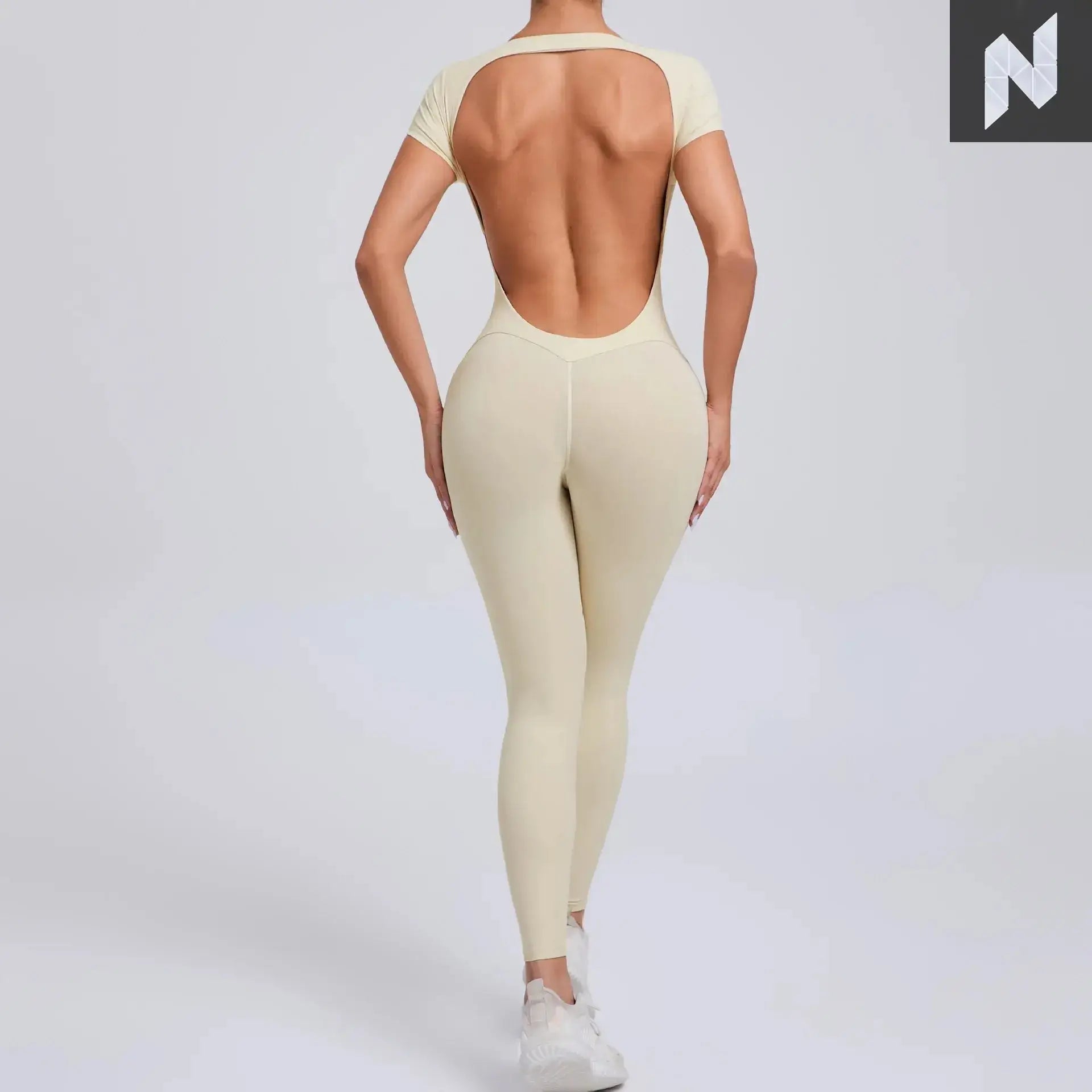 Open Back Yoga Bodysuit - Tight Fit Amor Jewelry Store Store