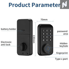 WiFi Smart Lock Pro with Keypad Touch Novo Style Door Knobs & Handles