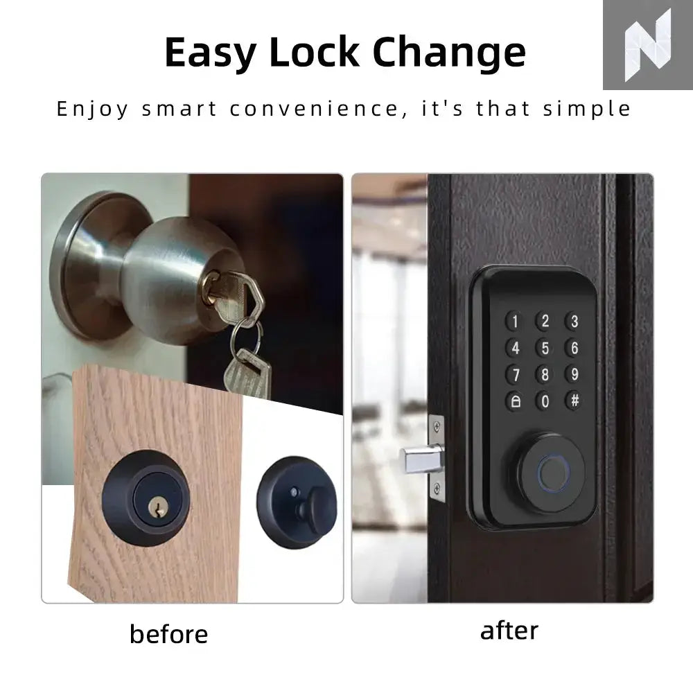 WiFi Smart Lock Pro with Keypad Touch Novo Style Door Knobs & Handles